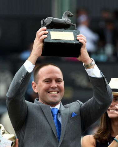 Trainer Chad Brown after capturing one of his three Breeders Cup wins